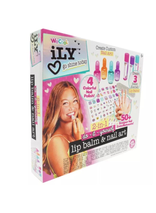 WeCool 2-in-1 Do-it-Yourself Lip Balm and Nail Art Set Multicolour 27.94 x 5.08 x 30.48 cm WIL111204 - Image 1